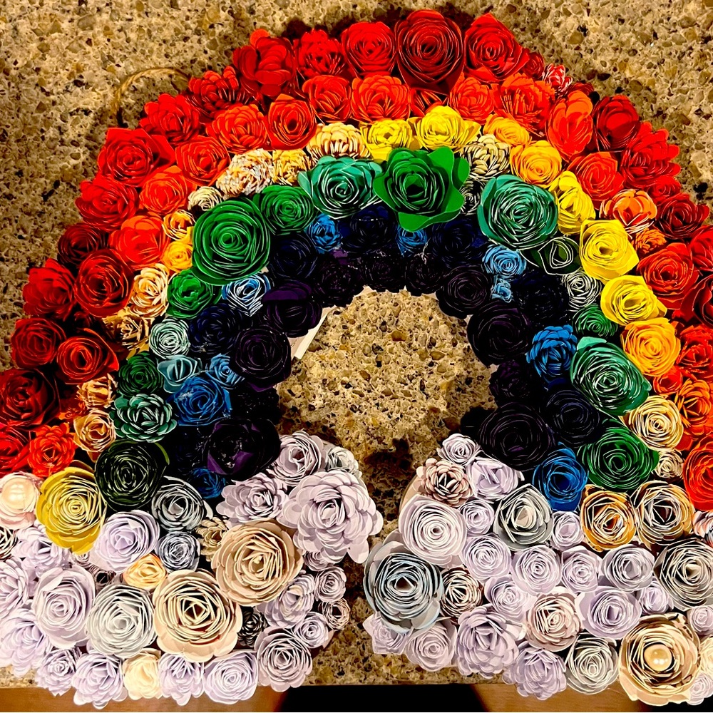 Paper flower rainbow